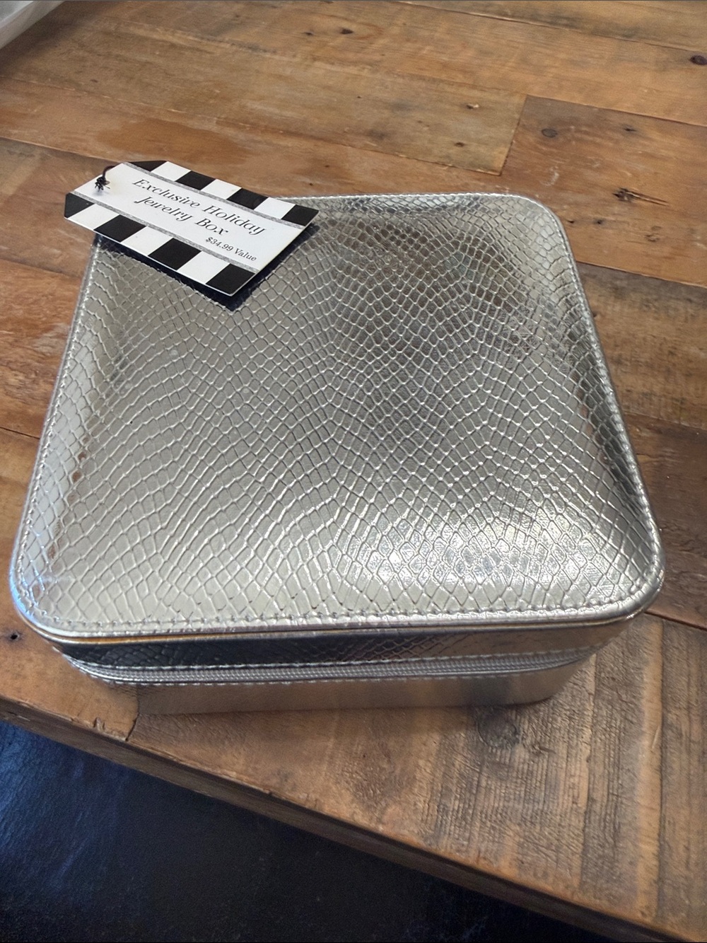 NWT Silver Textured Jewelry Case